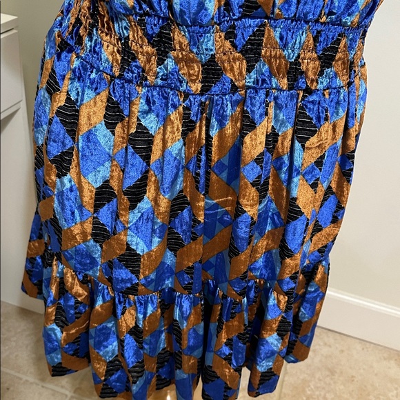 Anthropologie Velvet Geometric Mini Dress - Picture 3 of 8